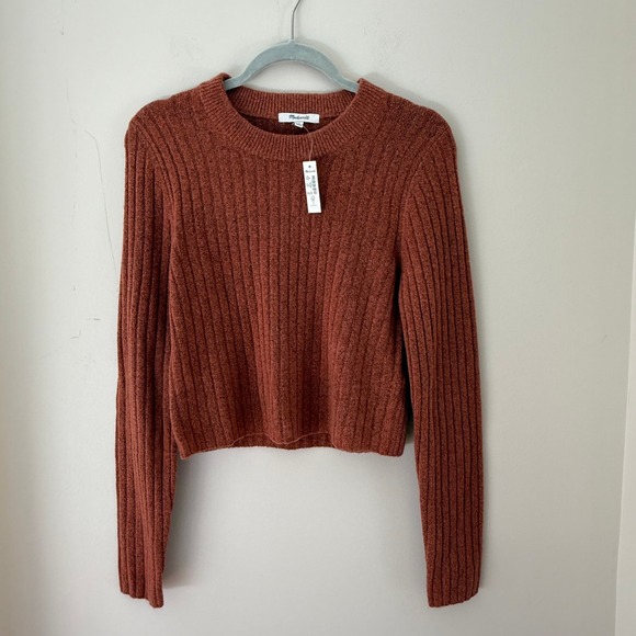 Madewell Sweater Womens M Medium Ribbed Knit Long Sleeve Pullover Copper - Picture 1 of 7